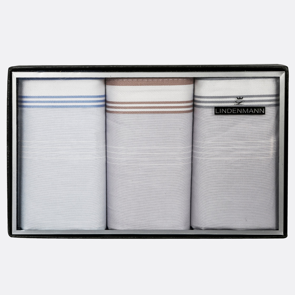 Lindenmann Striped Cotton Handkerchiefs - Set of 3