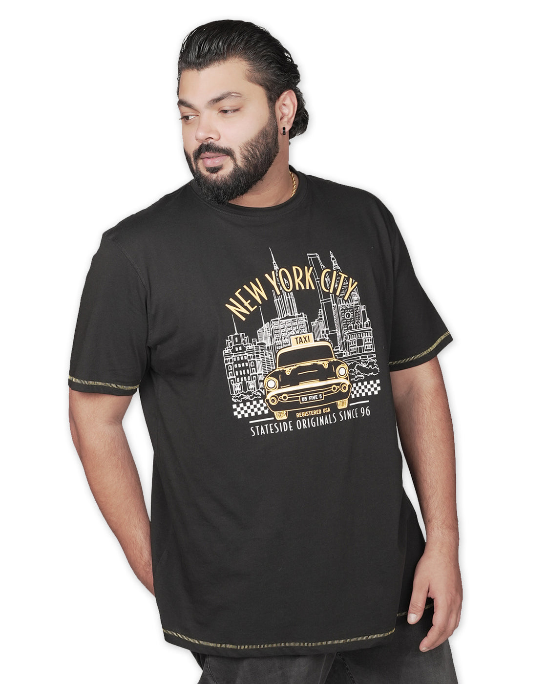 New York Taxi Graphic Print T-Shirt by D555