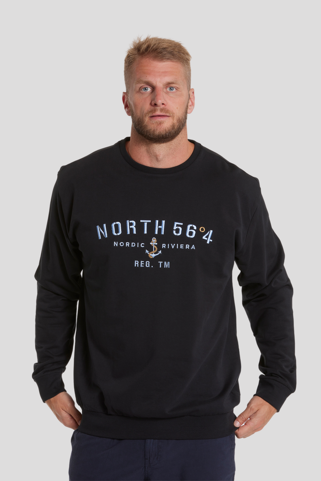 North 56°4 Black Cotton Logo Sweatshirt