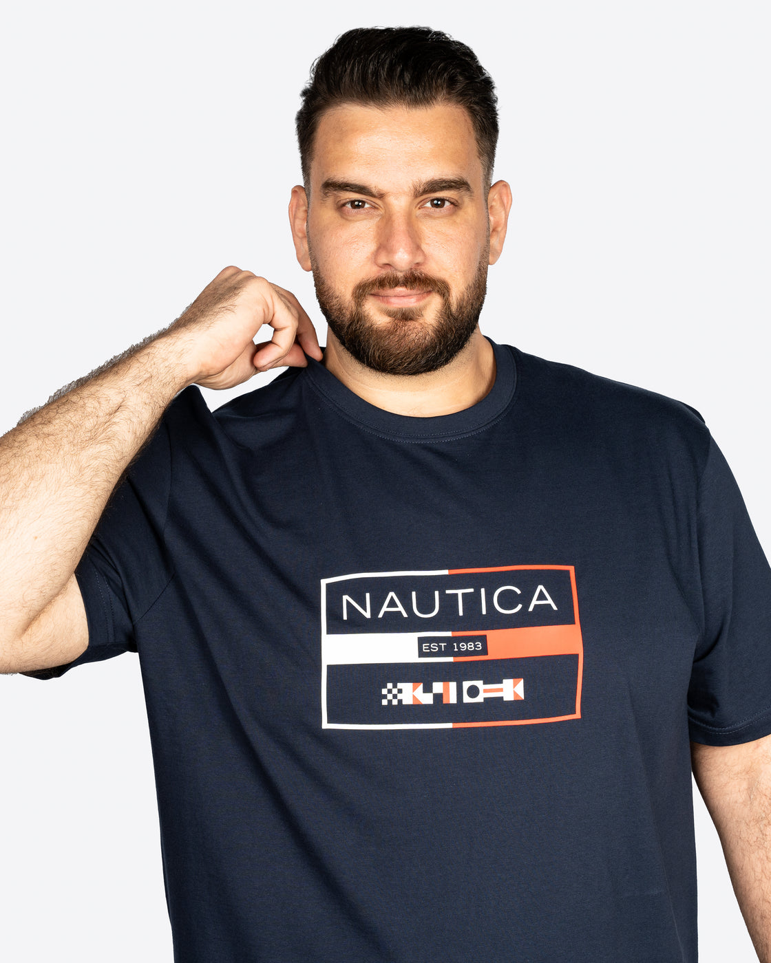 Nautica Flag Print Crew Neck Tee