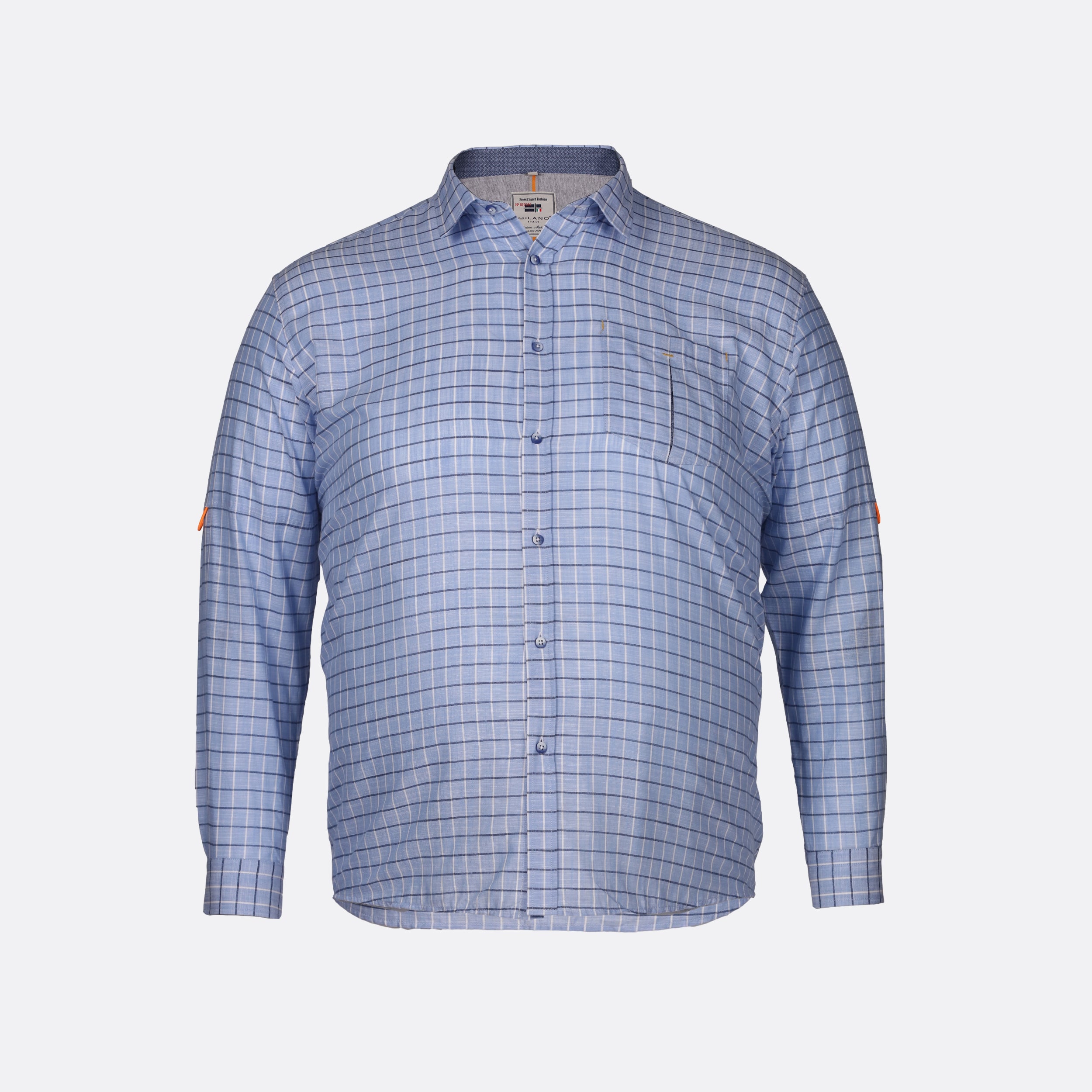 Milano Italy Windowpane Checkered Long Sleeve Shirt – Big & Tall