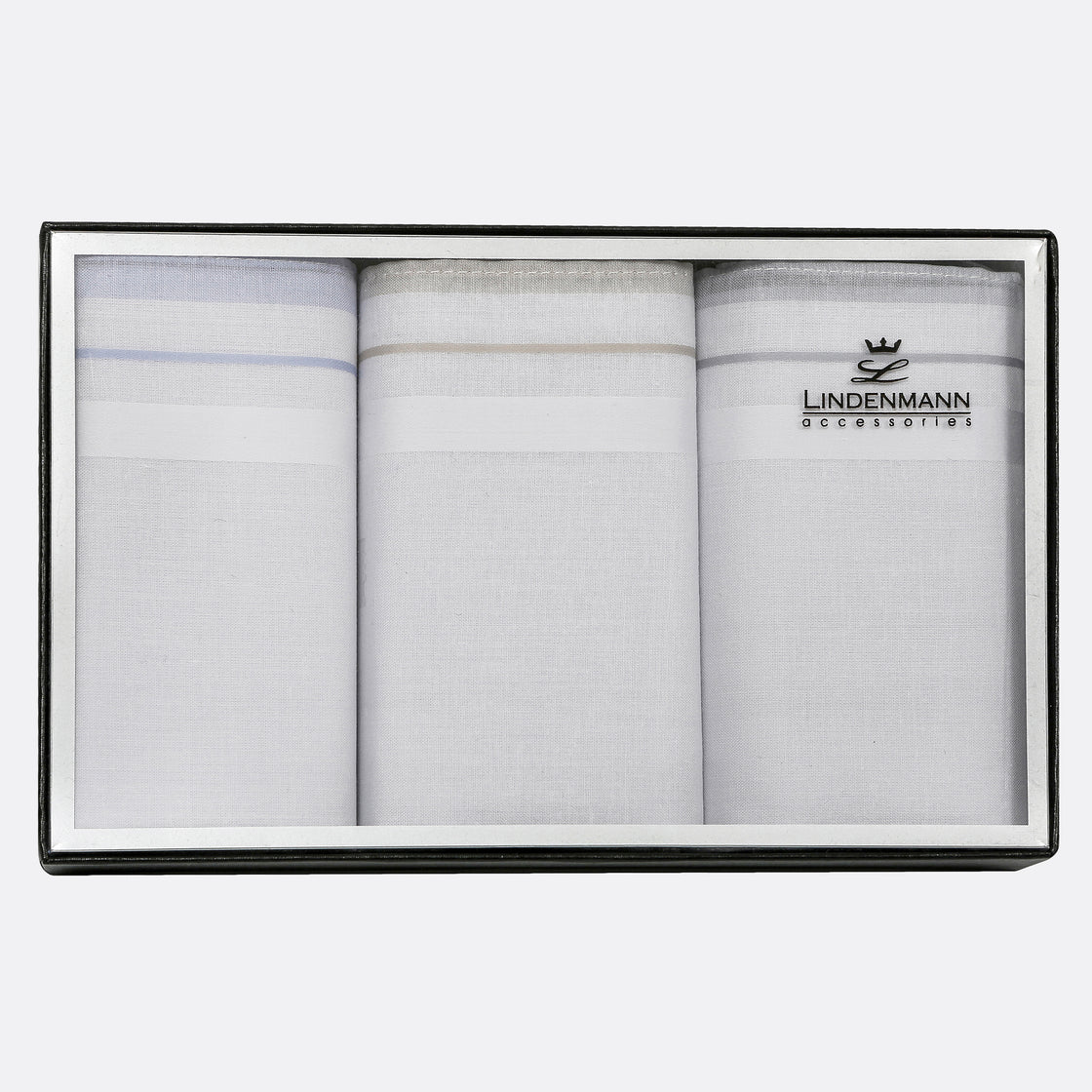 Lindenmann Border Detail Cotton Handkerchiefs - Set of 3
