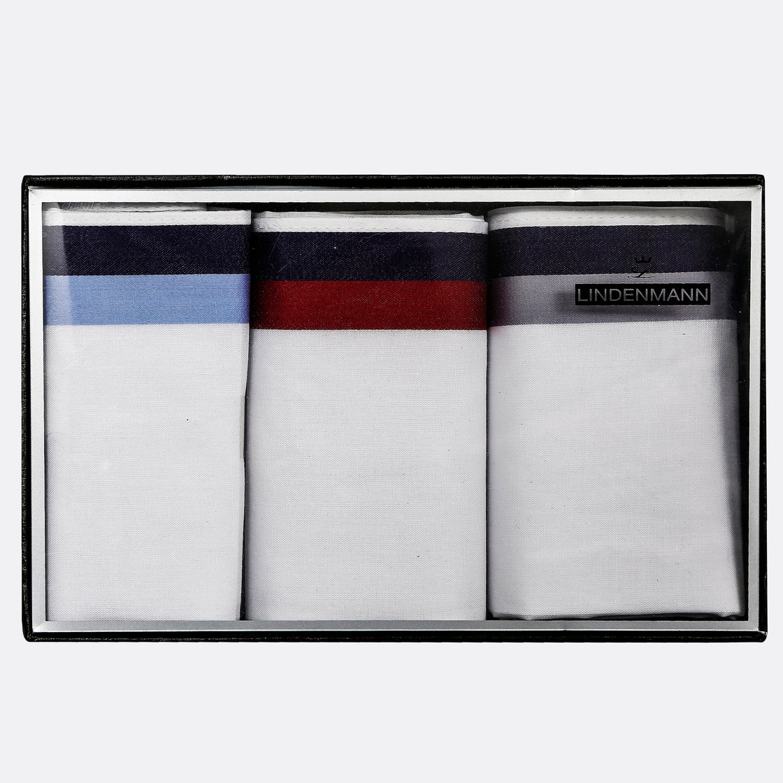 Lindenmann Contrast Detail Cotton Handkerchiefs - Set of 3 - 50012-001