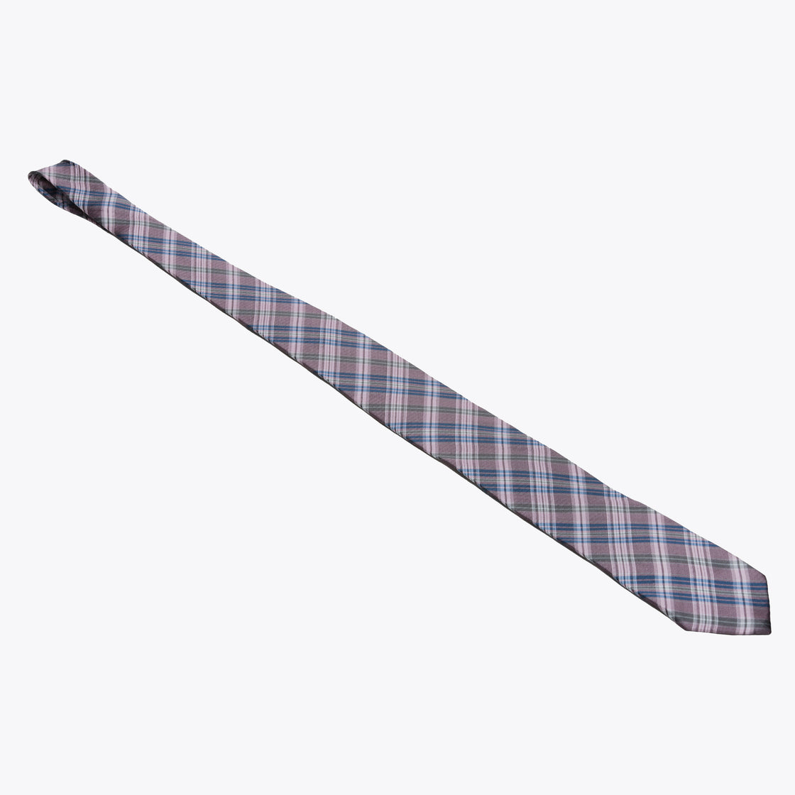 XMI Platinum Plaid Checkered Pattern Tie
