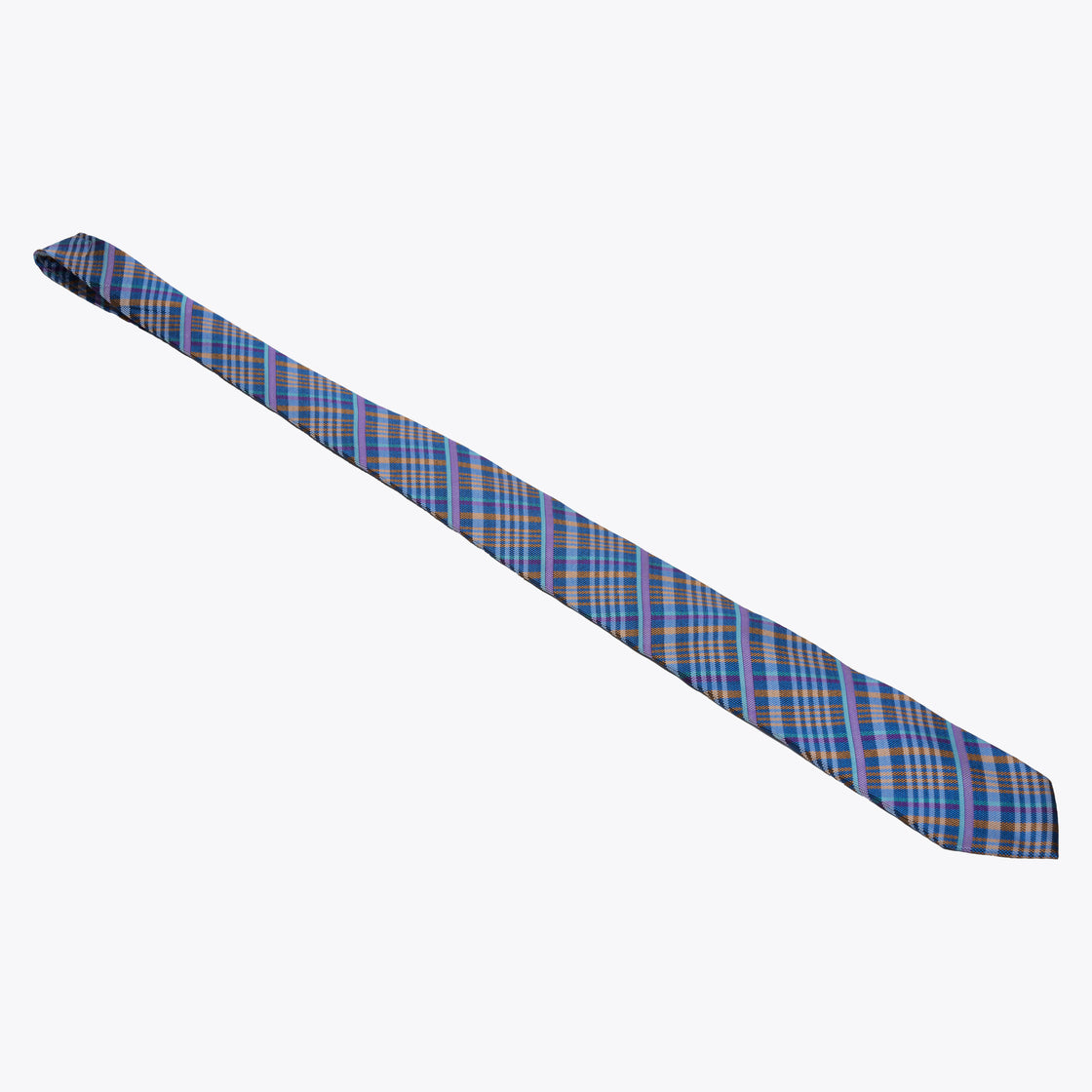 XMI Platinum Plaid Checked Pattern Tie