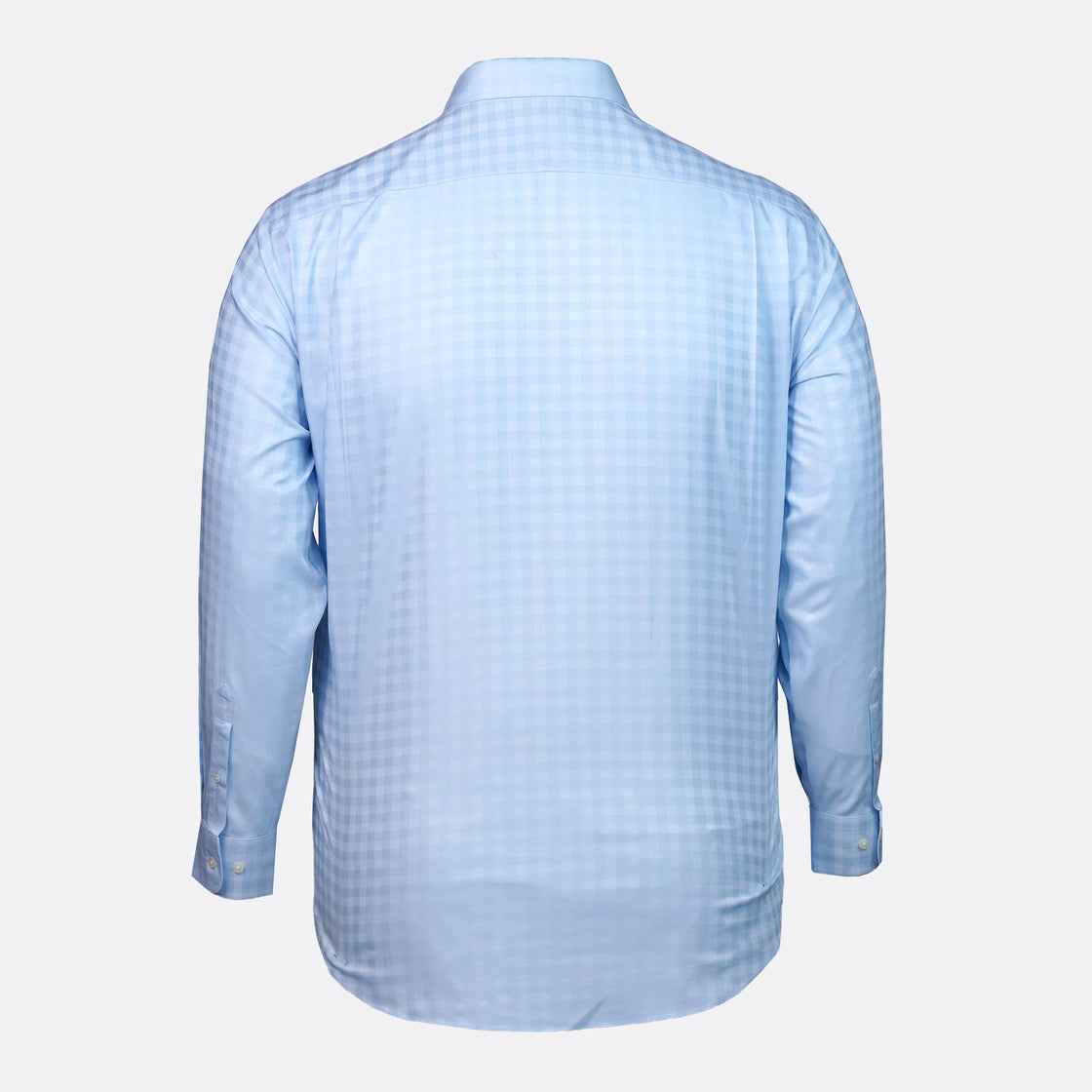 Checkered Pattern Enro Cotton Shirt Blue Back