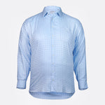 Checkered Pattern Enro Cotton Shirt Blue