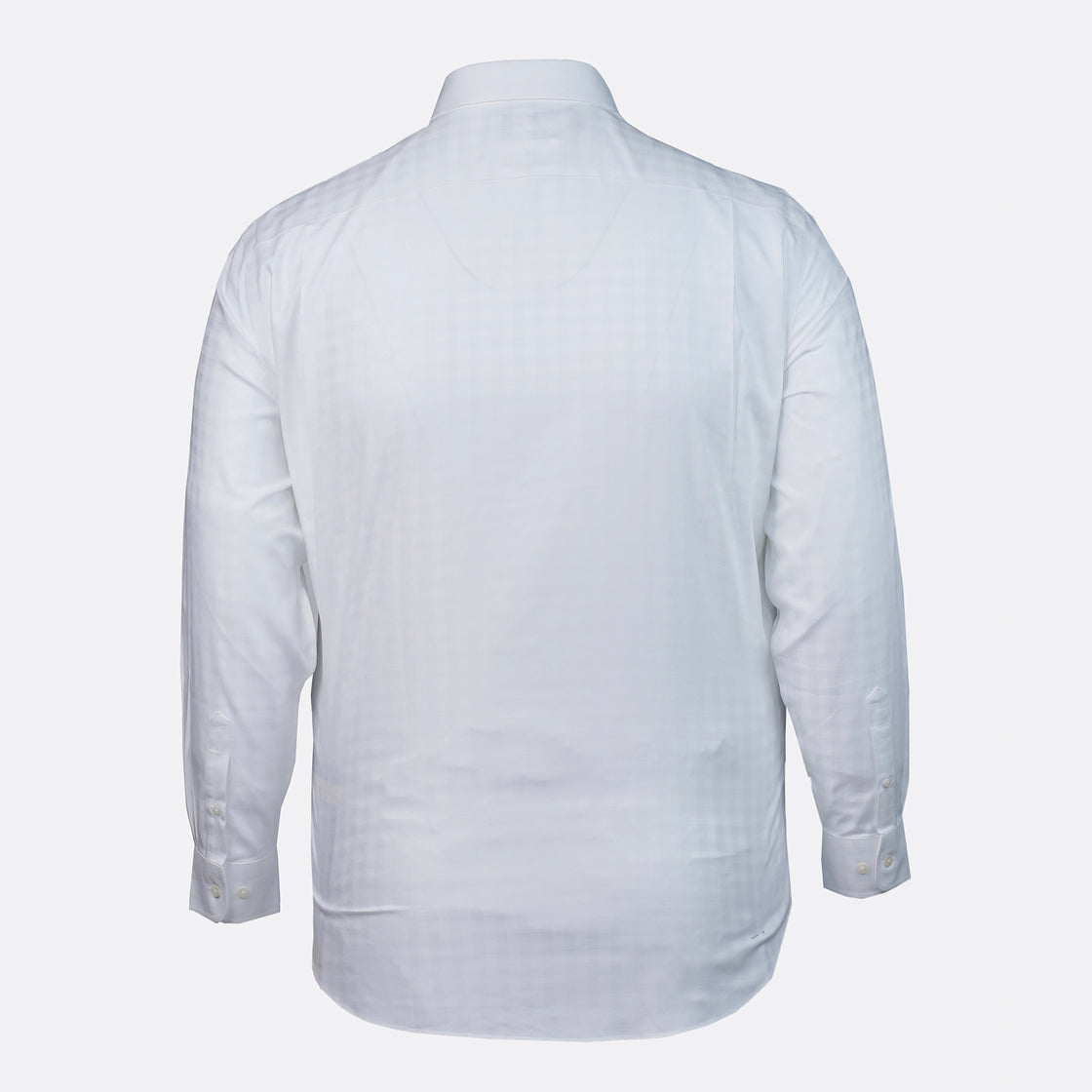 Checkered Pattern Enro Cotton Shirt White Back