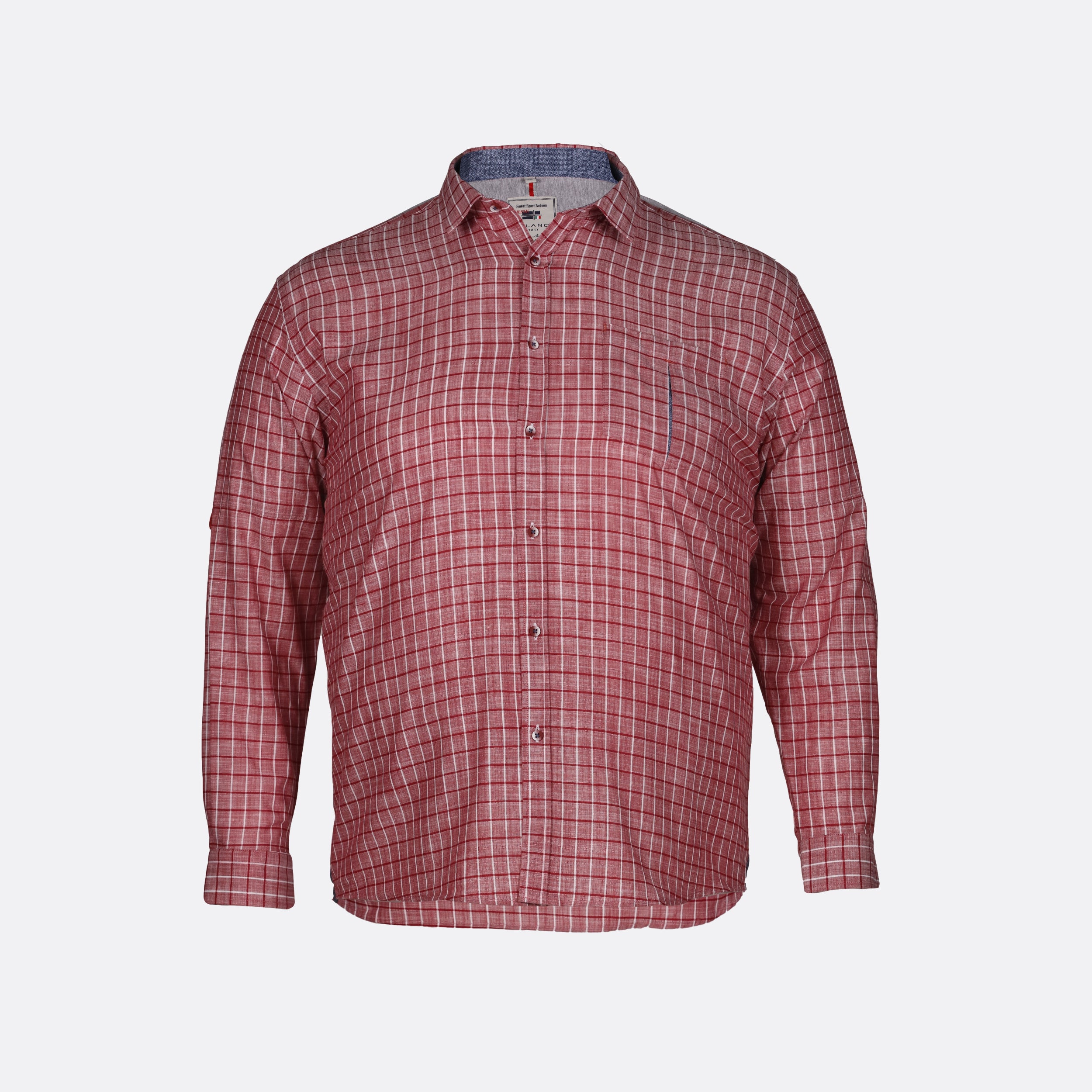 Milano Italy Windowpane Checkered Long Sleeve Shirt – Big & Tall